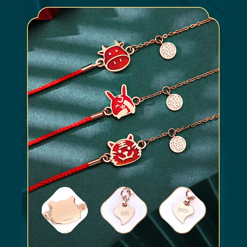 Luck Muse 925 Sterling Silver Color-Changing Chinese Zodiac Lucky Protection Red String Bracelet - Image 28