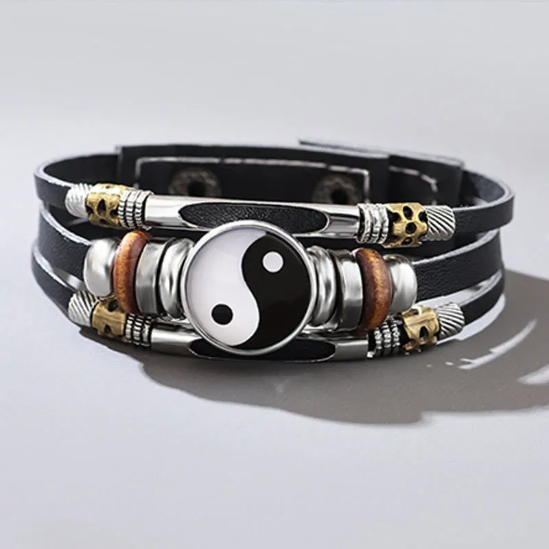Yin Yang Leather Balance Bracelet with Luck Muse - Image 9