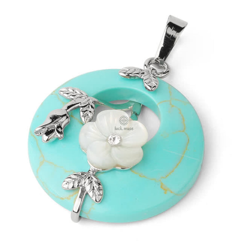 Luck Muse Crystal Amethyst Green Aventurine Flower Healing Necklace Pendant - Image 22