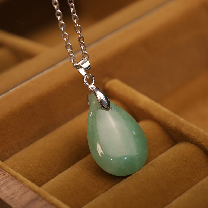 Luck Muse Natural Crystal Gemstone Water Drop Necklace Pendant - Image 15