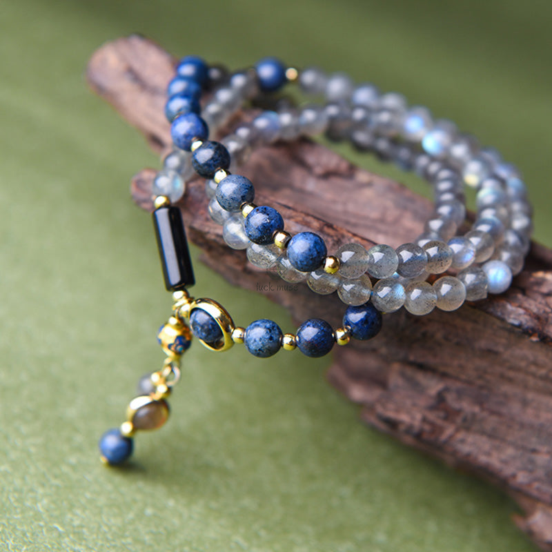 Luck Muse Moonstone Lazurite Healing Bracelet - Image 7