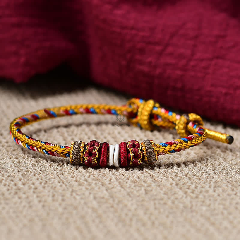 Handmade Dunhuang Color Samsara Knot Luck Reincarnation Knot Braid String Bracelet - Image 11