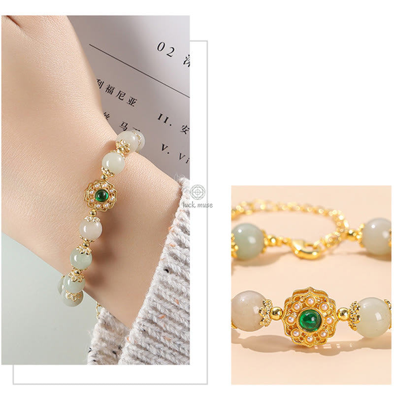 Natural Jade Prosperity Bead Chain Bracelet with Luck Muse - Image 9