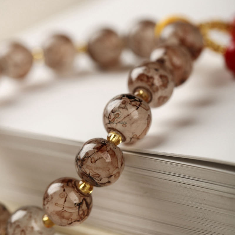 Blessing Harmony Liuli Glass Bead Buddha Bracelet - Image 7