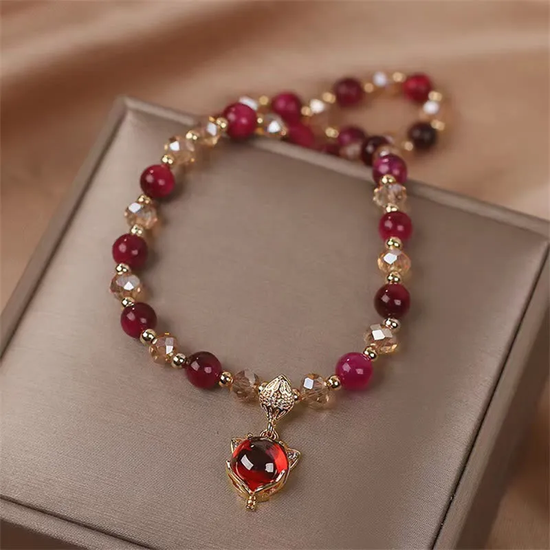 Buddha Red Tiger Eye Double Wrap Bracelet for Fox Protection - Image 5