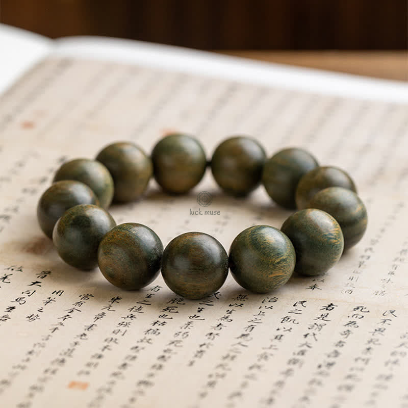 Tibetan Green Sandalwood Healing Bracelet by Luck Muse Shop