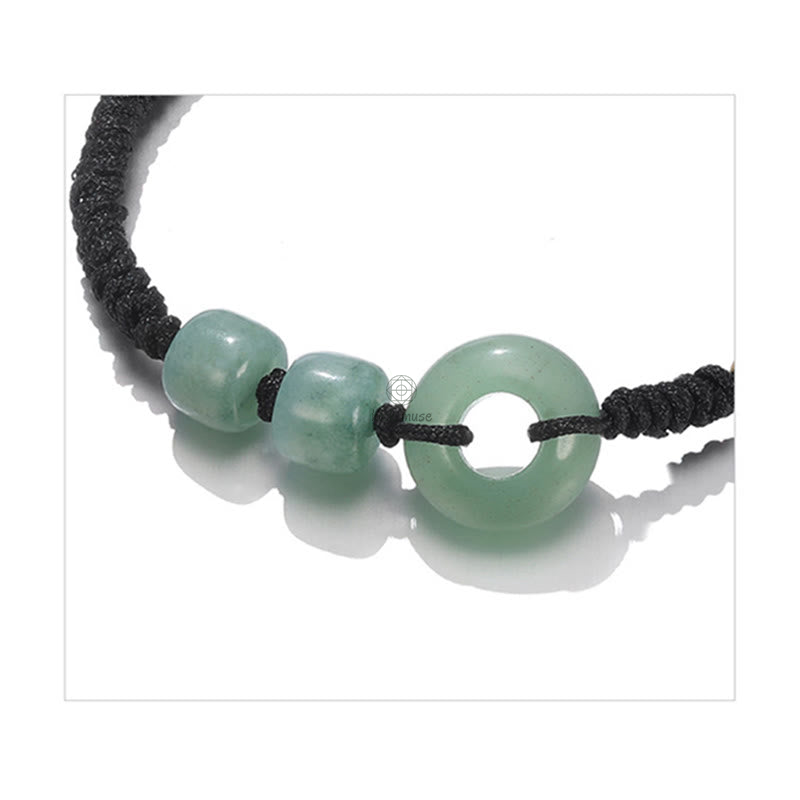 Braided Couple Bracelet Set with Green Aventurine, White Jade, Peace Buckle, and Luck - Image 15