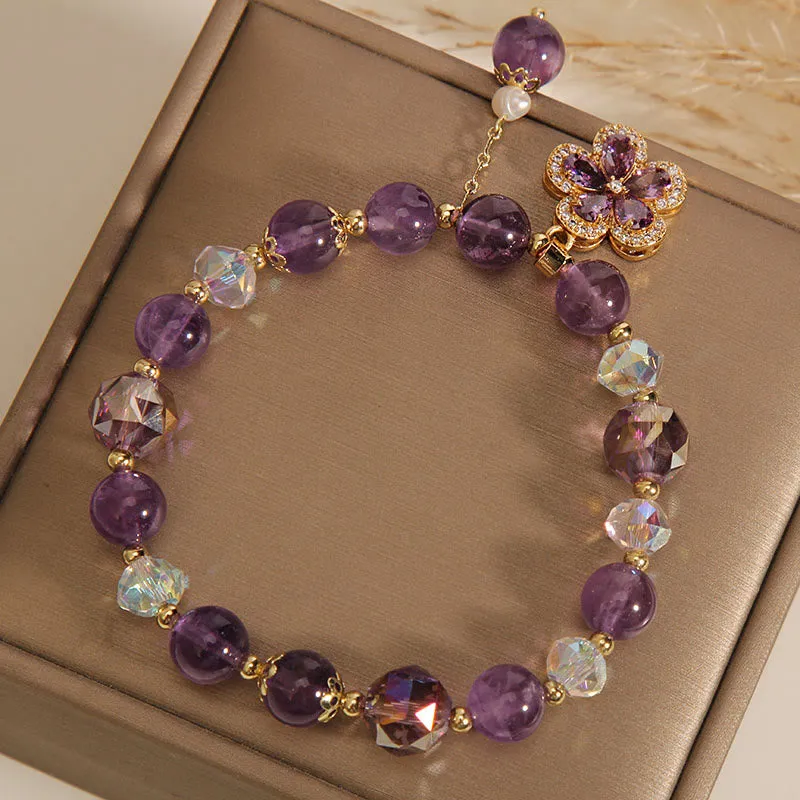 Amethyst Pearl Flower Transformation Bracelet - Image 4