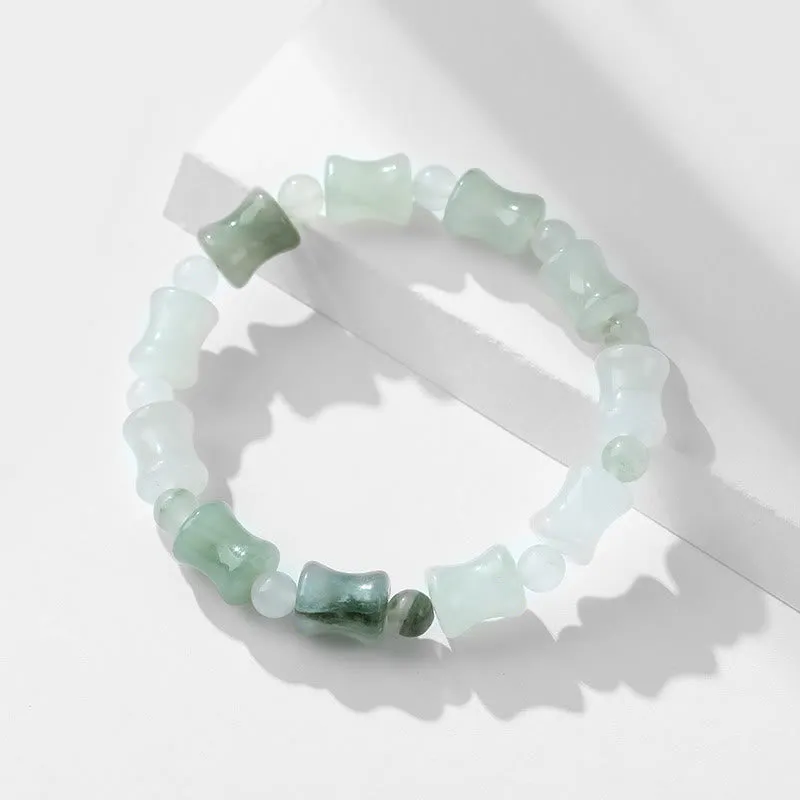 Bamboo Pattern Jade and Coconut Shell Buddha Bracelet for Abundance and Luck - Image 6
