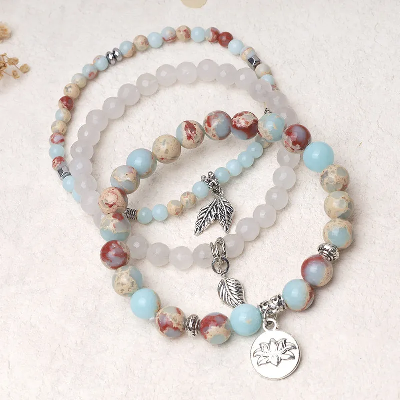 Luck Muse Natural Quartz Crystal Lotus Bracelet Set (3 Pieces) - Image 31