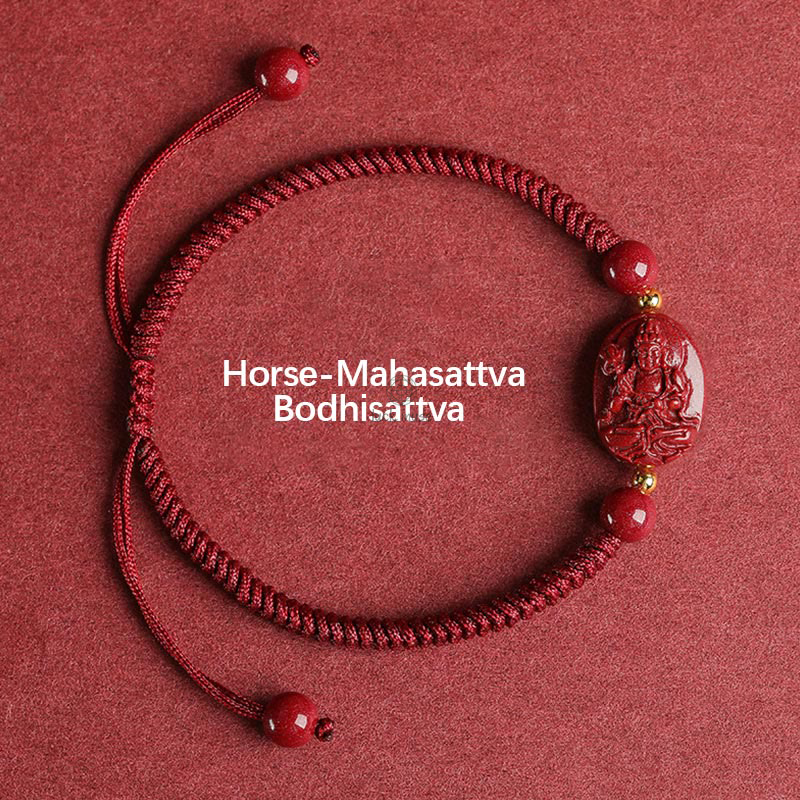 Natal Buddha Cinnabar Chinese Zodiac Rope Bracelet with Luck Muse - Evil Spirits Protection - Image 8