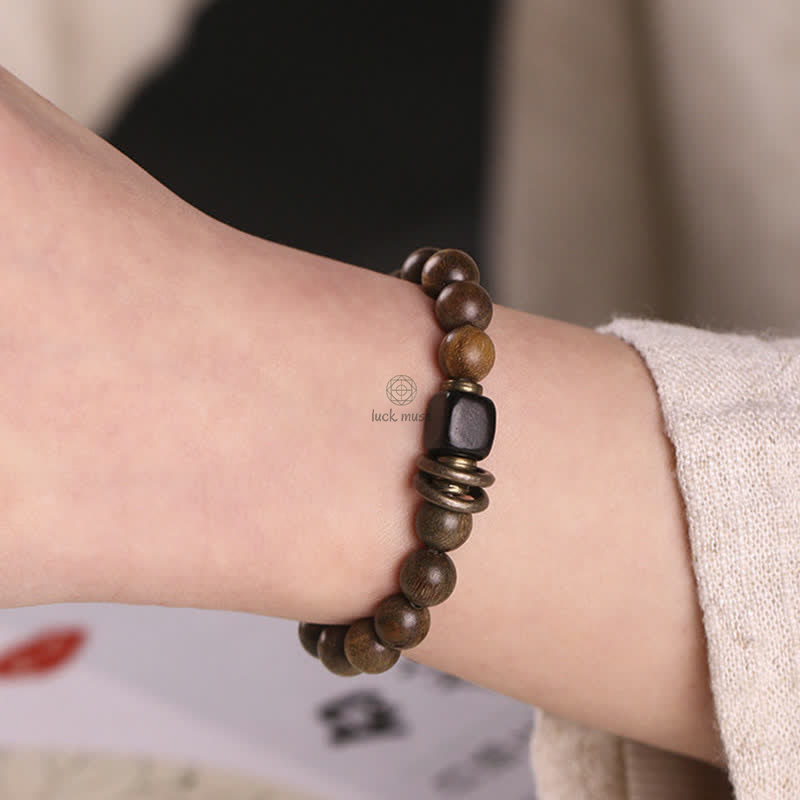 Green Sandalwood Crystal Peace Bracelet inspired by Tibetan Culture - Image 6