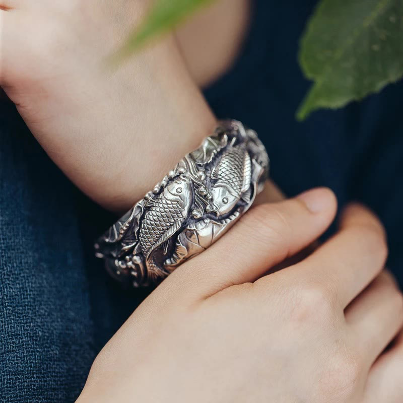 Koi Fish Lotus Luck Wealth Bracelet - Luck Muse Jewelry - Image 8