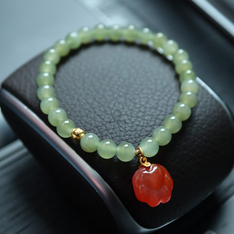 Gold-Plated Natural Hetian Jade Bracelet with Buddha Elements - Image 30