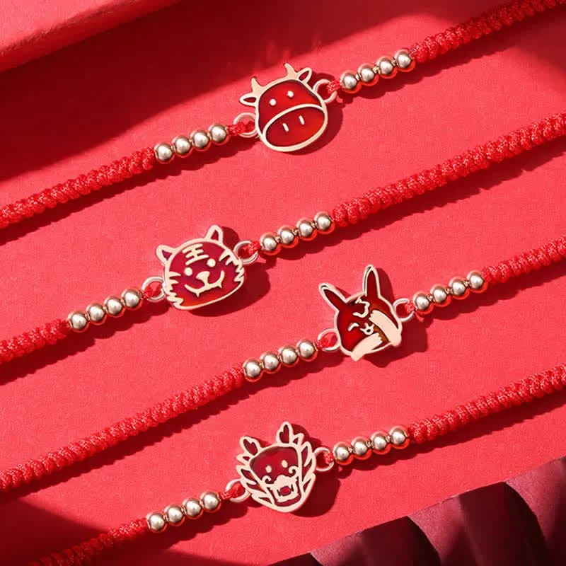 925 Sterling Silver Chinese Zodiac Luck and Faith Red String Bracelet - Image 21