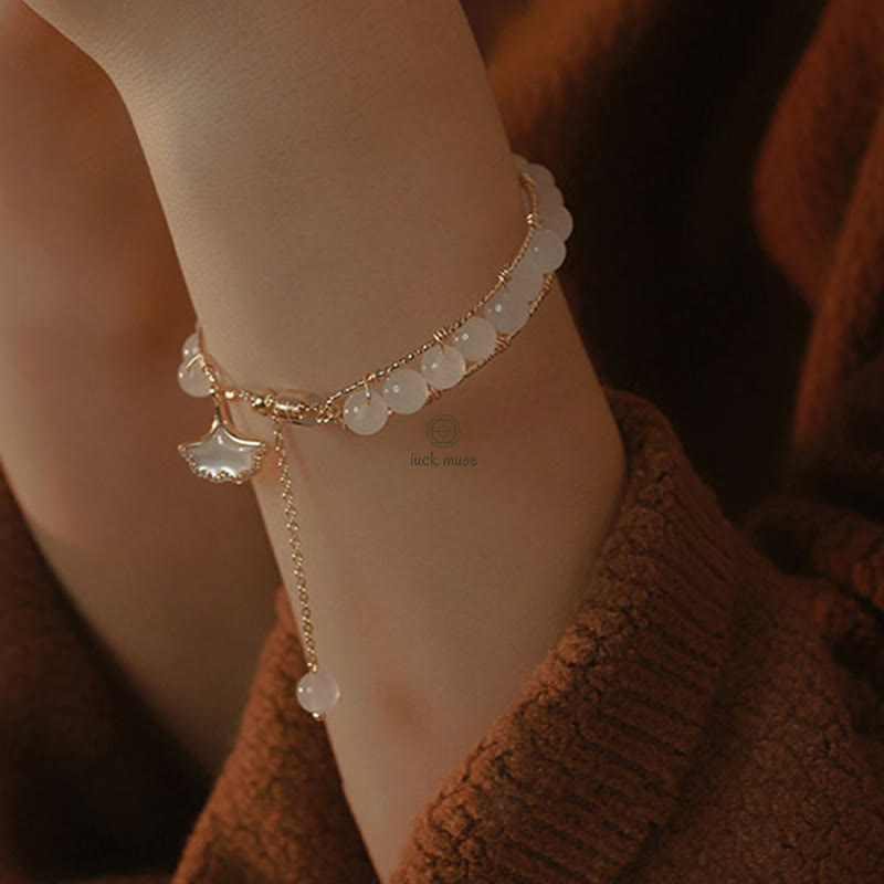 Ginkgo Leaf Jade Bracelet for Luck and Positive Energy - Image 10