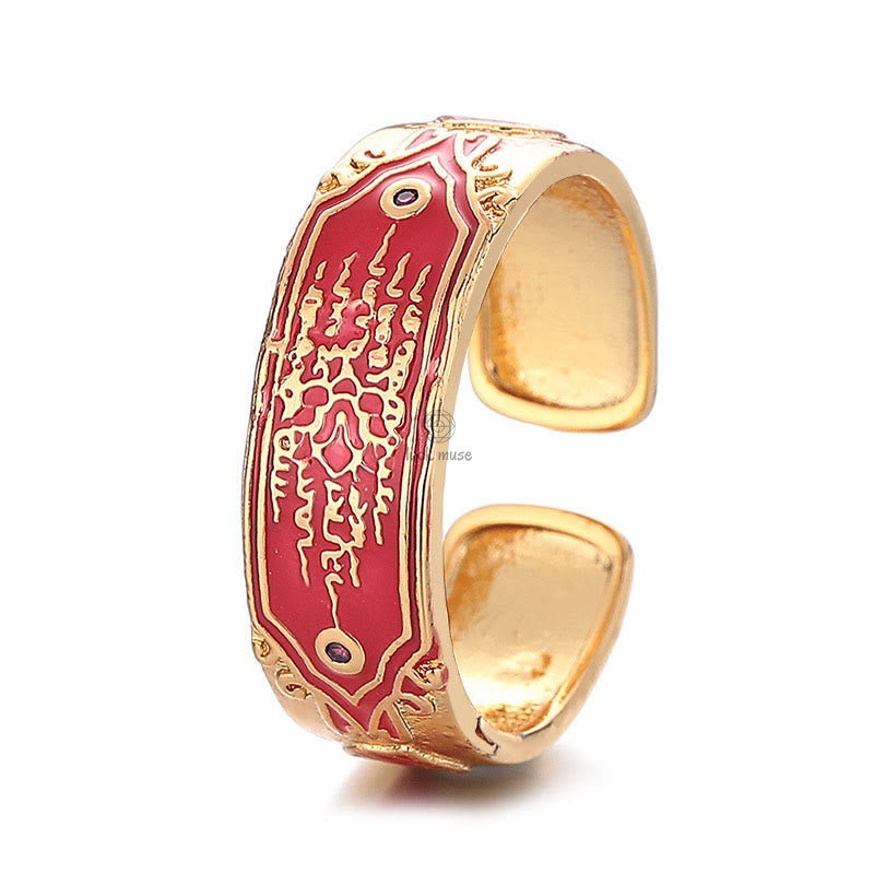 Five Scriptures Copper Healing Ring with Luck Muse - Image 6