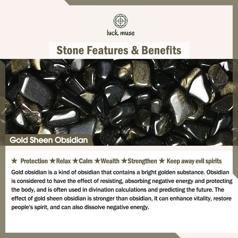 Natural Gold Sheen Obsidian PiXiu Wealth Bracelet with Om Mani Padme Hum - Image 16