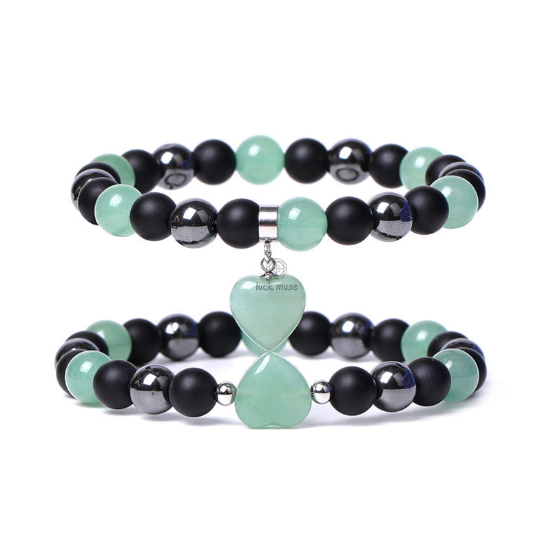 Black Onyx Tiger Eye Crystal Love Heart Protection Bracelet - Image 14