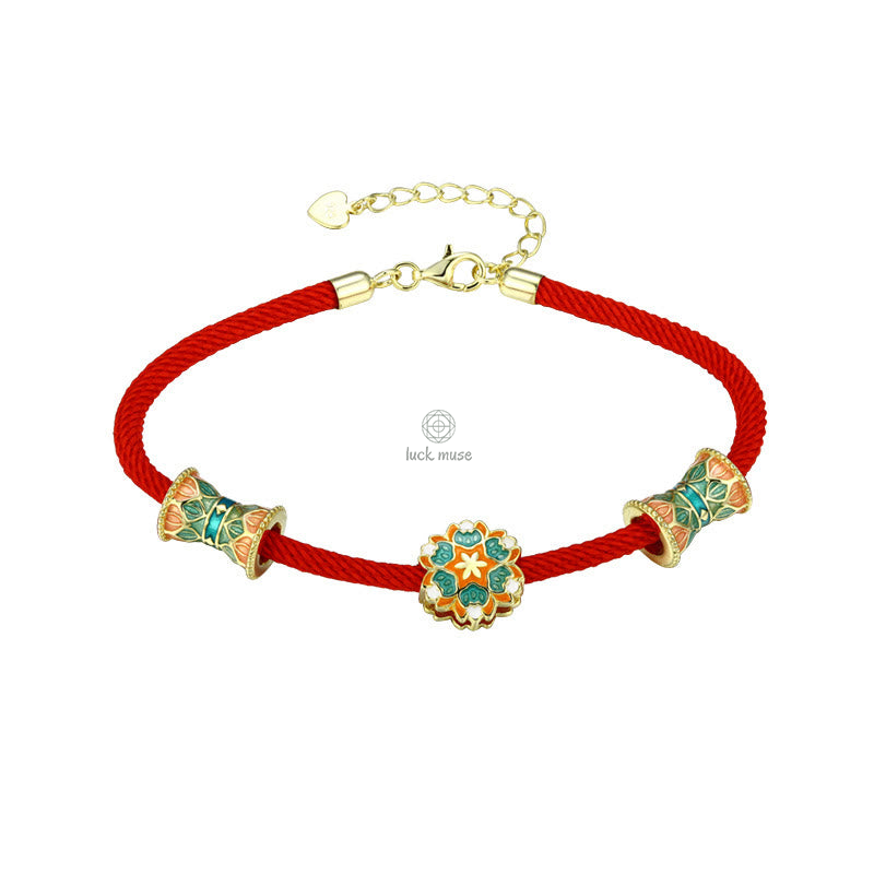 Dunhuang 925 Sterling Silver Lotus Drum Bracelet for New Beginnings - Image 12