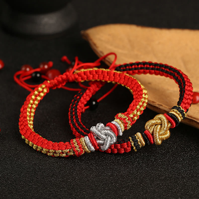 Colorful Rope Lucky Luck Muse Handmade Bracelet with True Love Knot - Image 4