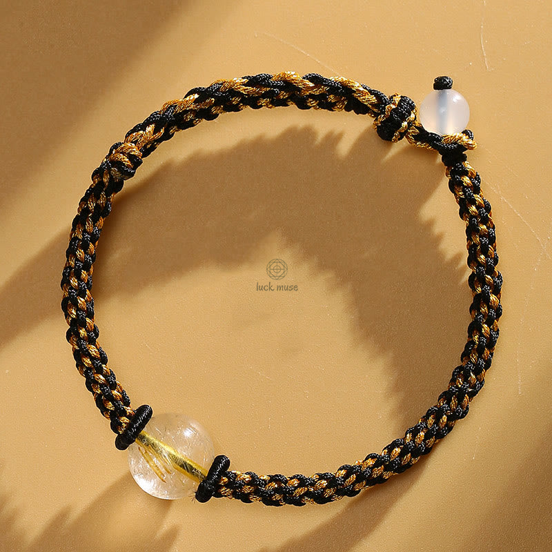 Handmade Natural Stone Bracelet with Red Agate, Amethyst, Rutilated Quartz, Pink Crystal Beads - Image 19