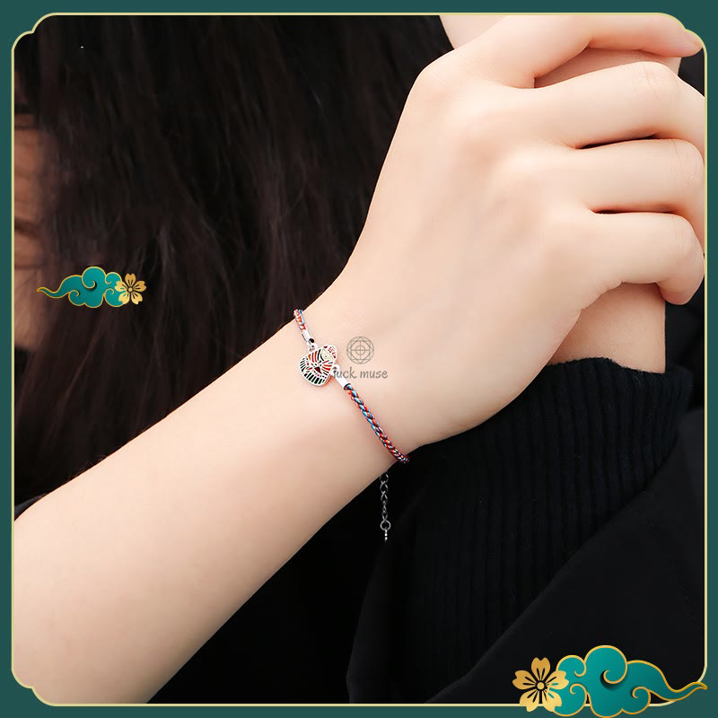 Luck Muse 925 Sterling Silver Multicolored Handcrafted Bracelet with Zongzi Pattern for Good Luck - Image 6