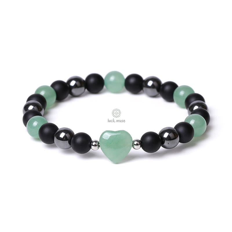 Black Onyx Tiger Eye Crystal Love Heart Protection Bracelet - Image 13