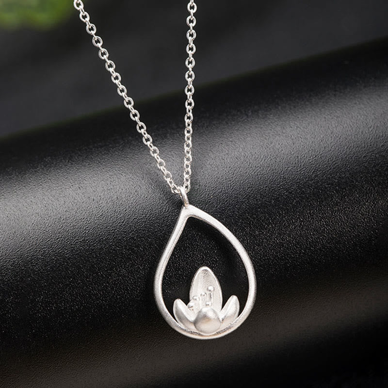 Buddha Lotus Flower 925 Sterling Silver Necklace Pendant for Enlightenment - Image 6