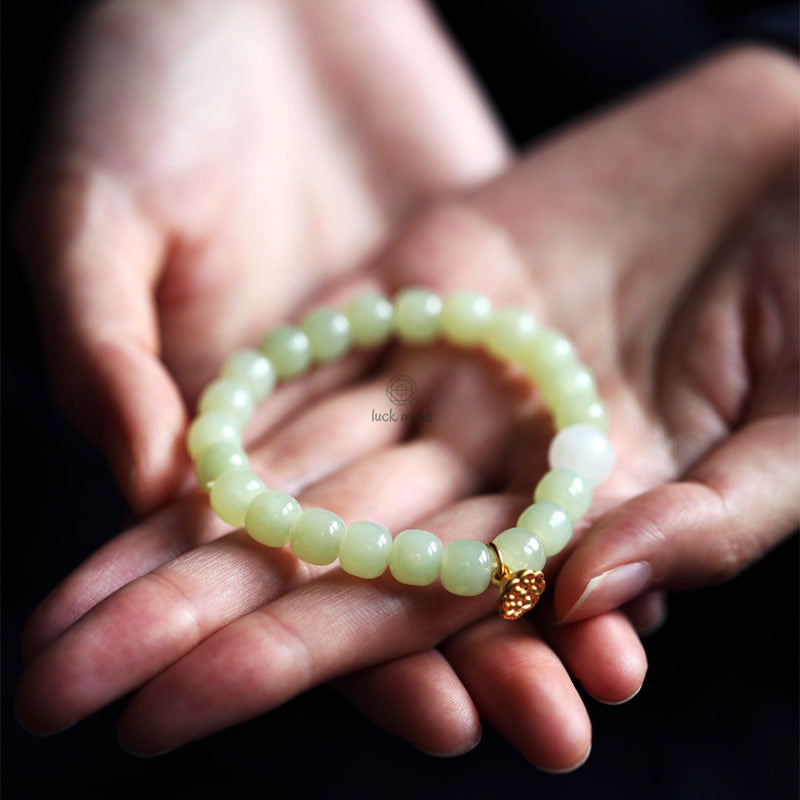 Jade Lotus Abundance Bracelet with Adjustable Fit - Image 6