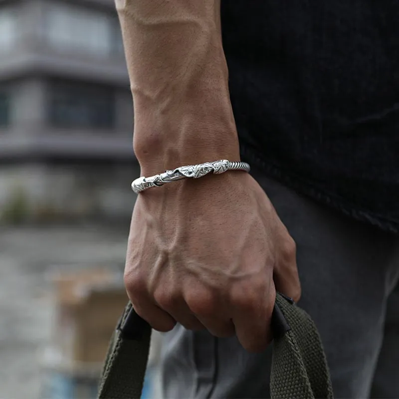 Tibetan Lotus White Copper Wealth Bracelet by Luck Muse Shop - Image 4