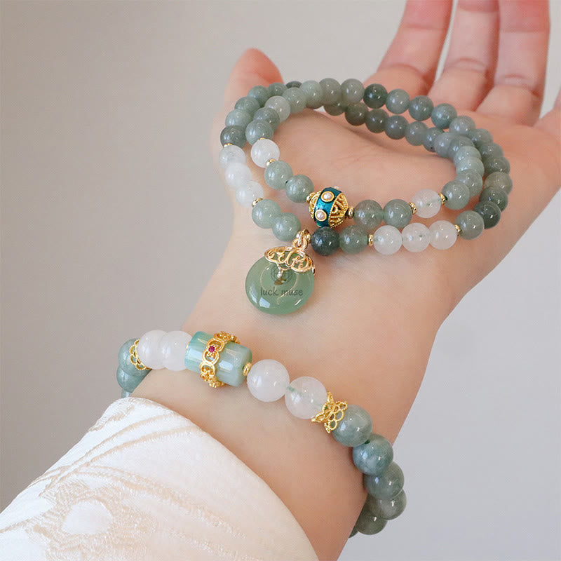 Jade Harmony Double-Layered Luck Muse Bracelet - Image 6