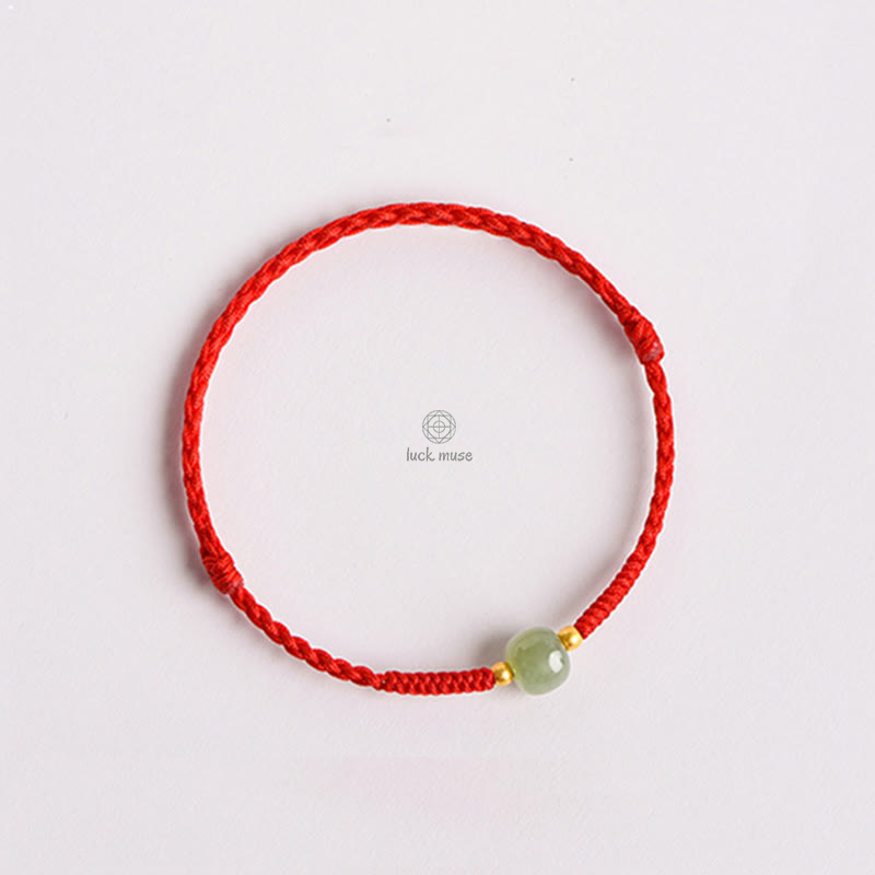 Braided Jade Lucky Bead Bracelet for Prosperity by Luck Muse Shop - Image 2