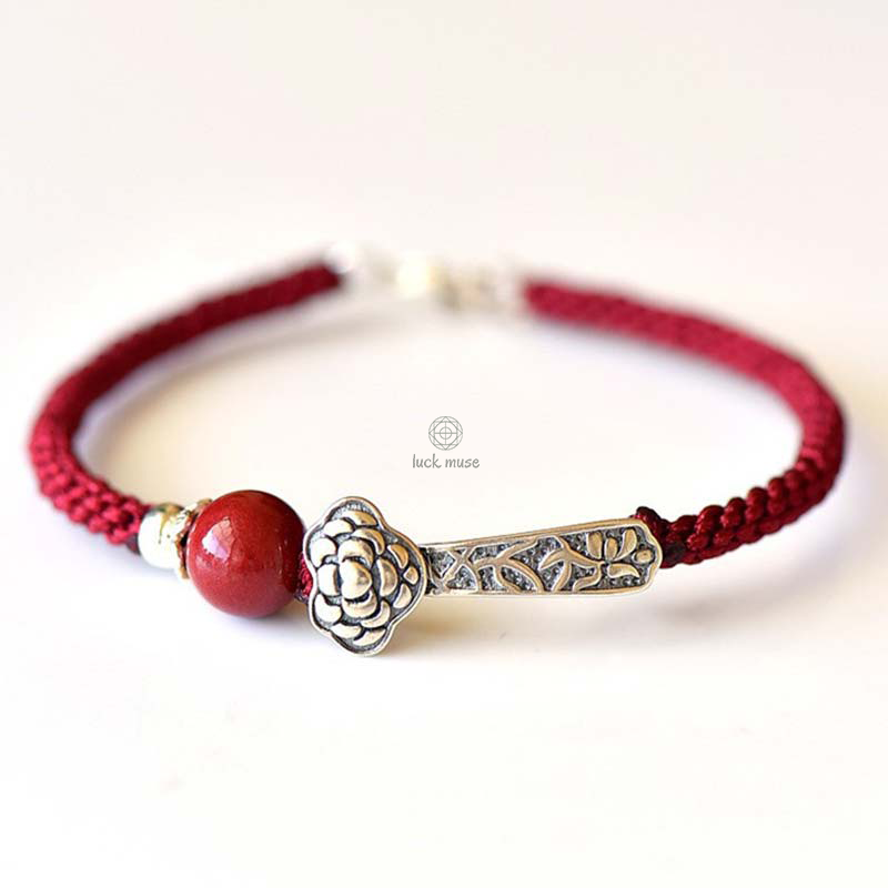 Luck Muse 925 Sterling Silver and Cinnabar Blessing Bracelet - Image 4