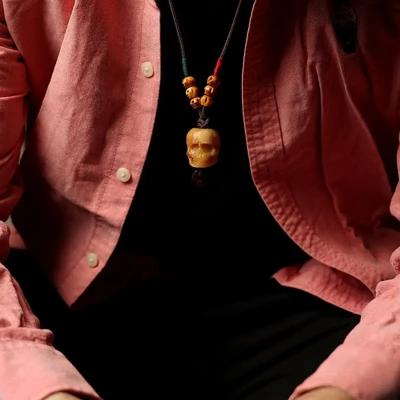Tibetan Camel Bone Skull Protection Necklace Pendant - Luck Muse - Image 2