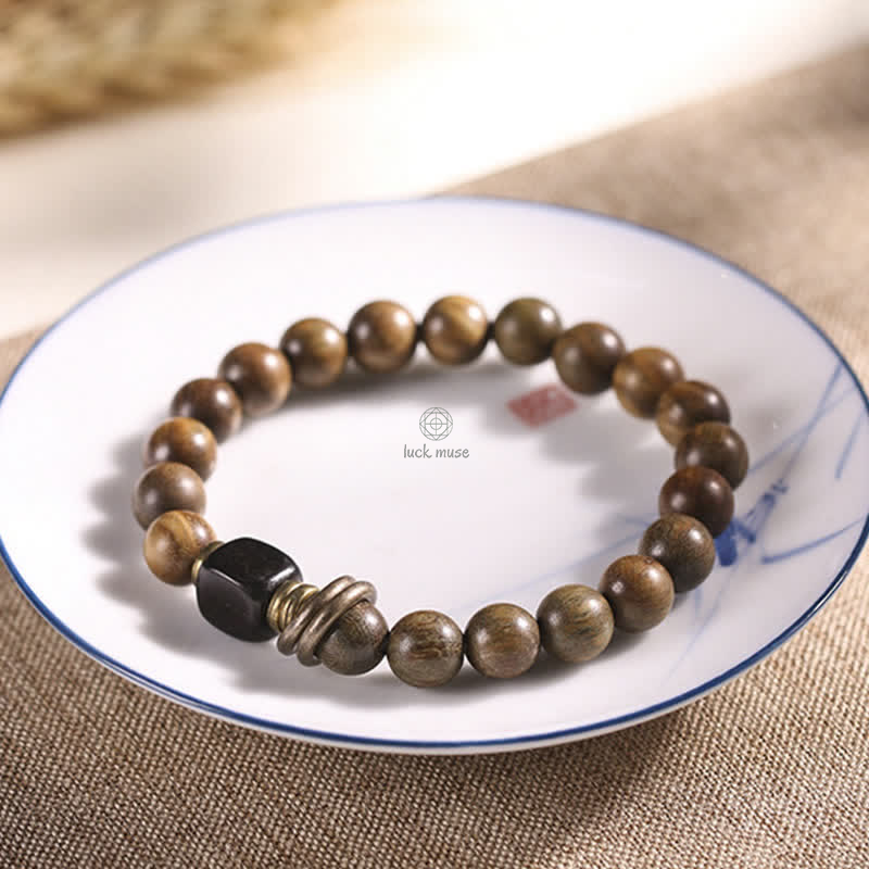 Green Sandalwood Crystal Peace Bracelet inspired by Tibetan Culture - Image 8