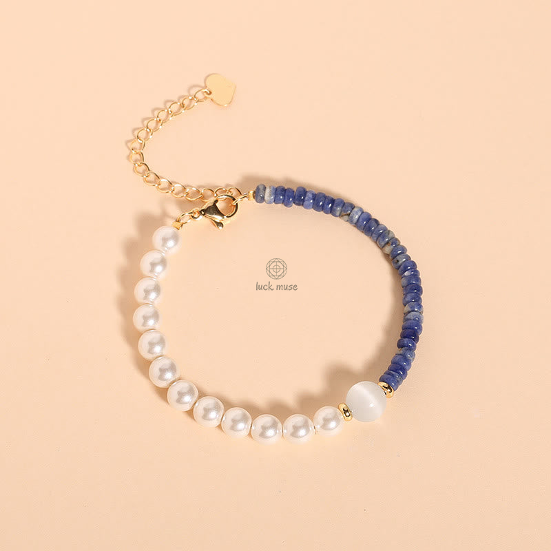 Natural Green Strawberry Quartz Tiger Eye Sodalite White Jade Pearl Gratitude Bracelet - Image 10