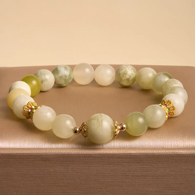 Green Grape Jade Buddha Bracelet for Abundance - Image 2