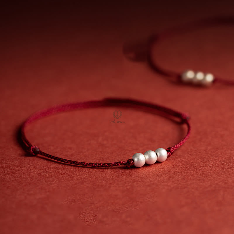 Luck Muse Three Copper Bead Protection String Bracelet Anklet - Image 5