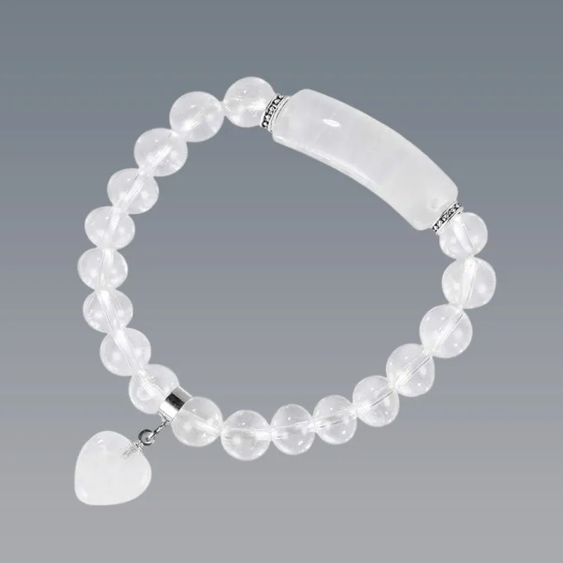 Natural Quartz Love Heart Healing Beads Bracelet - Luck Muse Shop - Image 35