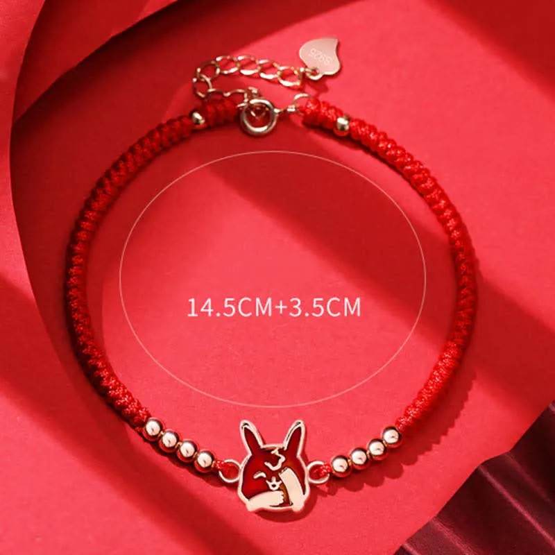 925 Sterling Silver Chinese Zodiac Luck and Faith Red String Bracelet - Image 23