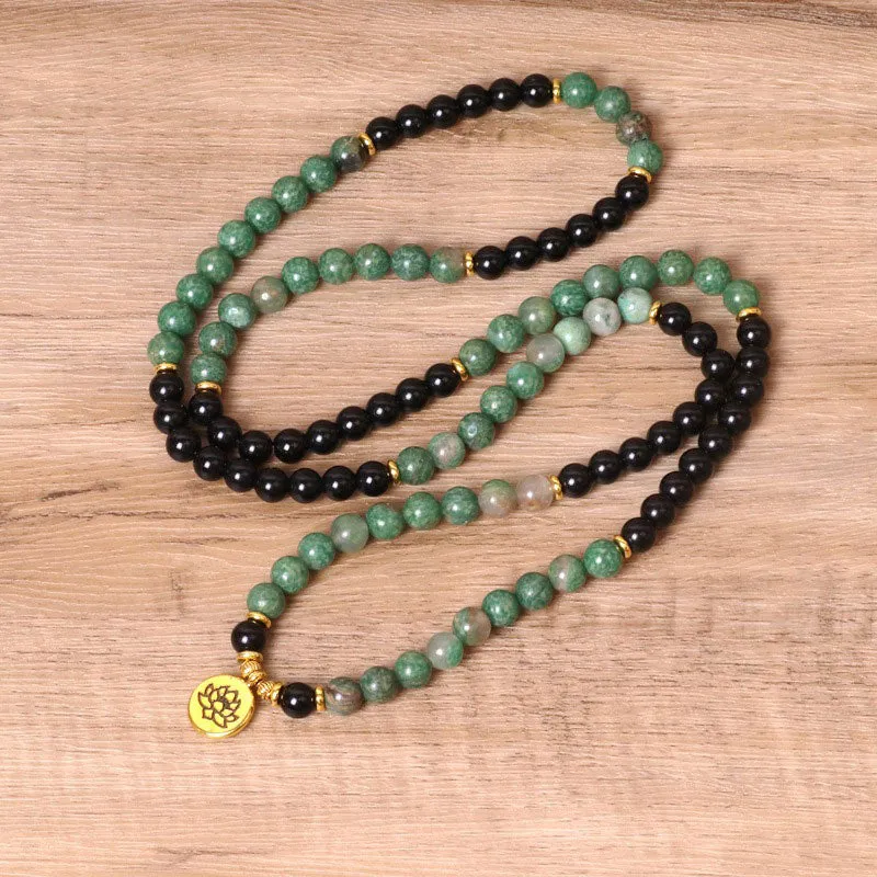 Luck Muse 108 Beads Natural Agate Mala Healing Necklace Bracelet - Image 4
