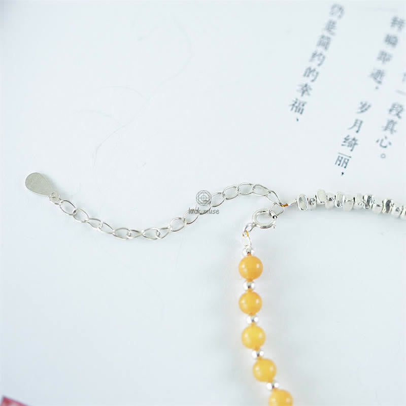 Luck Muse 925 Silver Blue Jade Tourmaline Amber Confidence Blessing Bracelet - Image 10