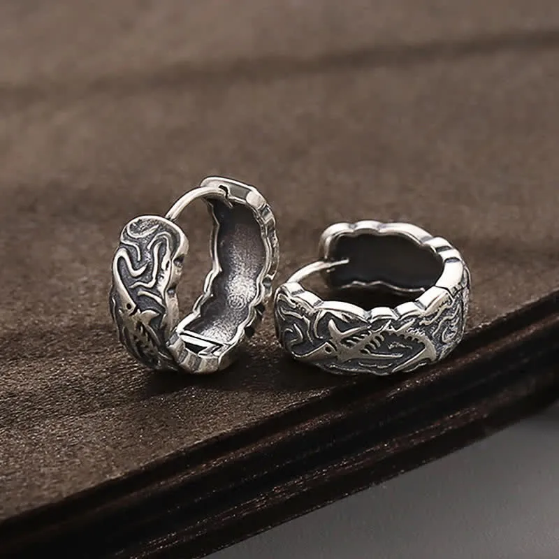Fish Bone Pattern Wealth Earrings by Luck Muse Shop