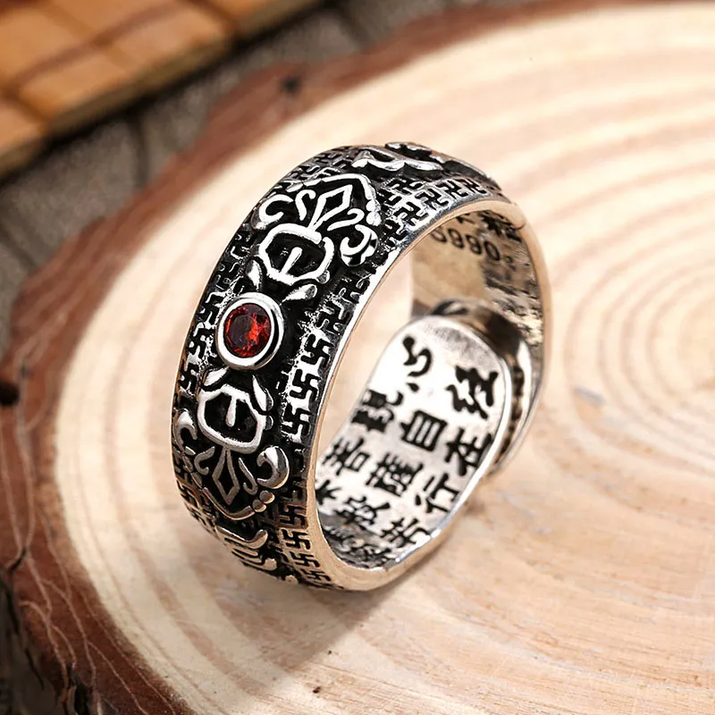 Tibetan Ruby Copper Wealth Ring by Luck Muse Shop
