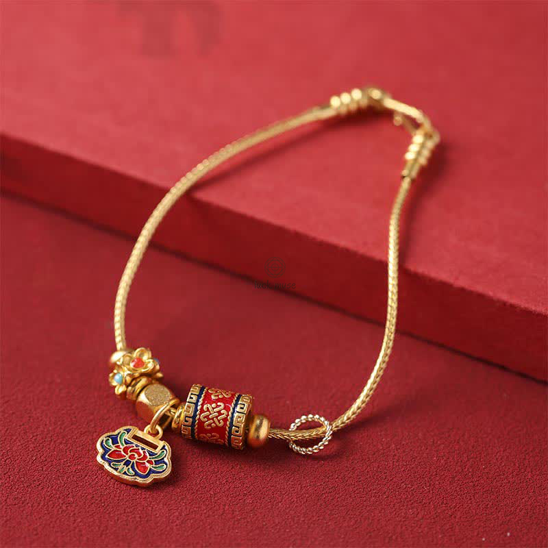 Luck Muse Lotus Enlightenment Copper Beaded Bracelet - Image 6