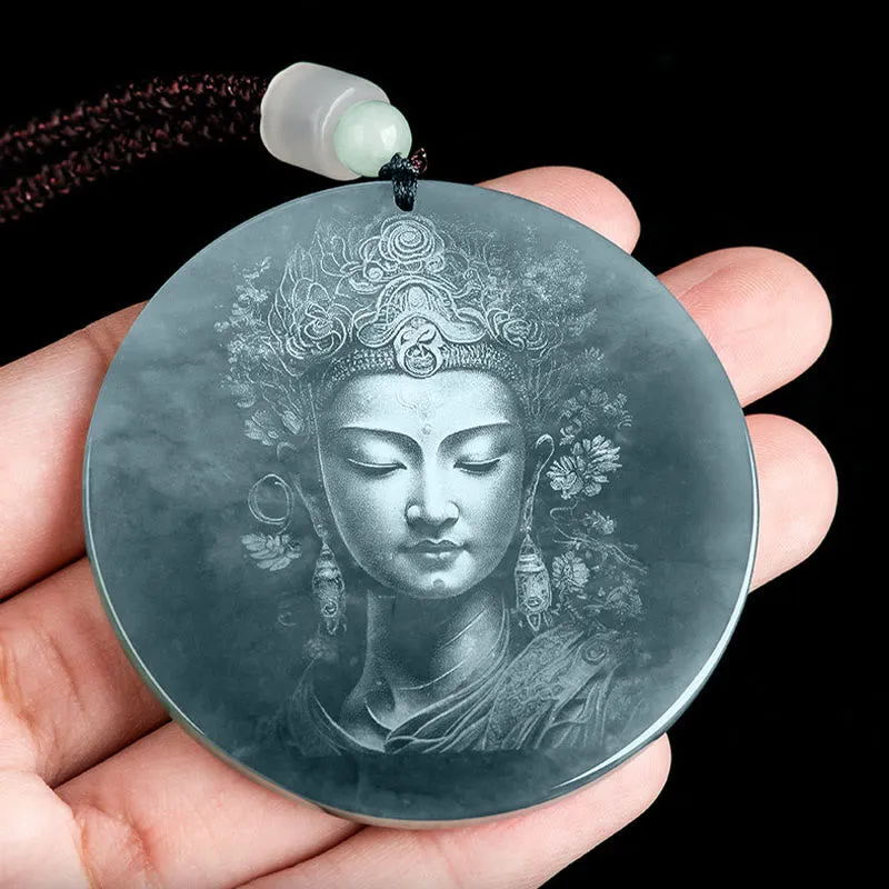Luck Muse Kwan Yin Avalokitesvara Jade Abundance Necklace - Image 3