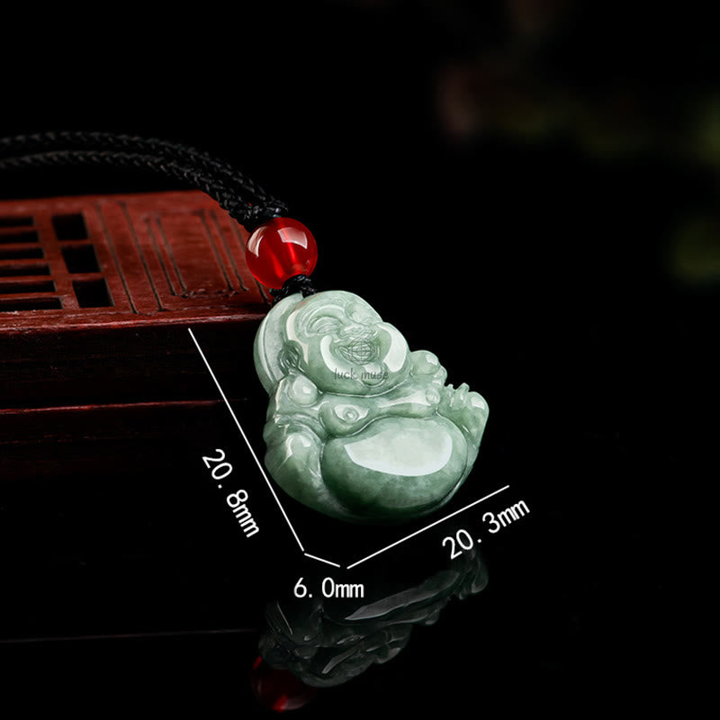 Green Jade Laughing Buddha Luck & Abundance Necklace Pendant by Luck Muse Shop - Image 7