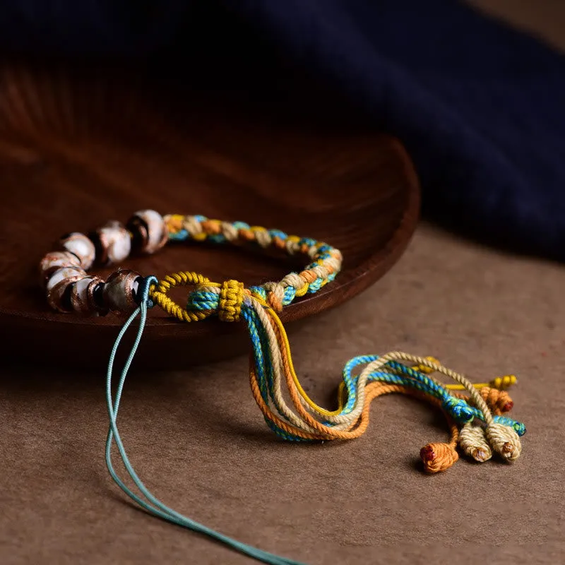Multicolored Liuli Glass Bead Fortune Braided Bracelet crafted with Luck Muse - Image 5