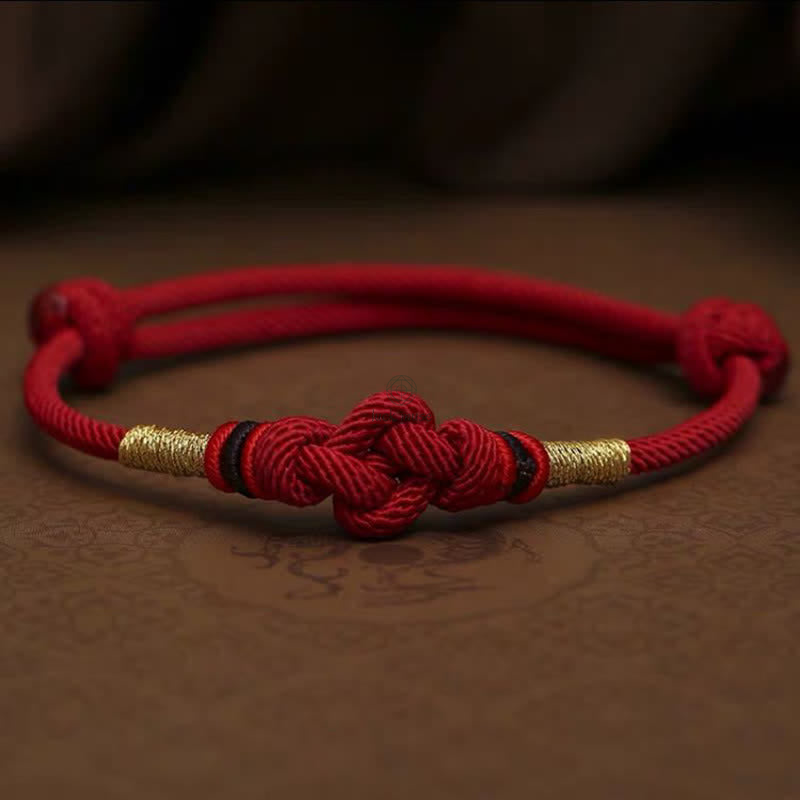 Red String Jade Fortune Knot Bracelet - Luck Muse Luck Braided String - Image 15